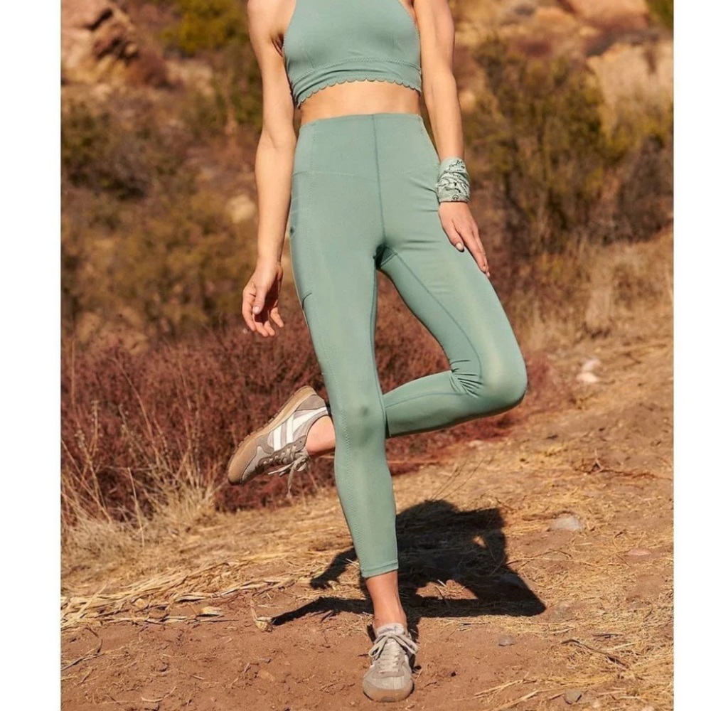 Free People Pink Promise High Rise 7/8 Leggings Glacial Mist